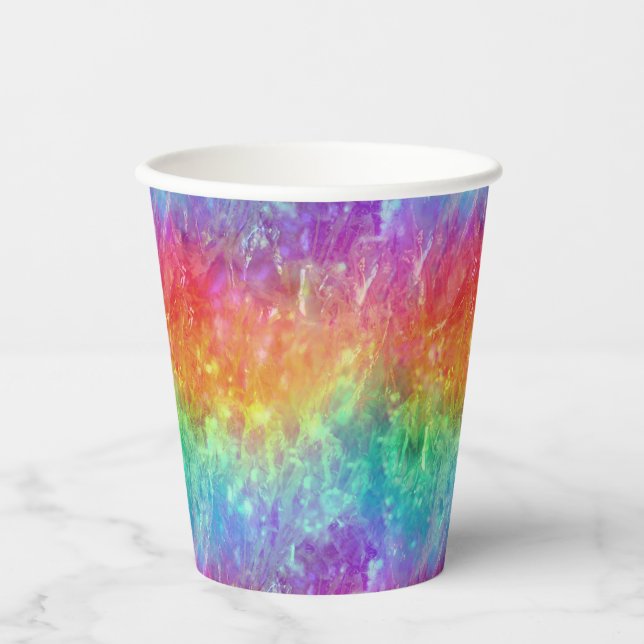 Zauberer - lebhafter Regenbogenriss ombre: Pappbecher (Vorderseite)