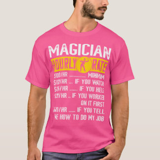 Zauberer Magie Stundensatz Magische Kartentricks I T-Shirt