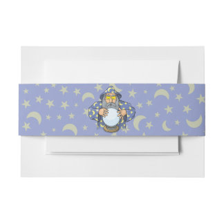 Zauberer mit Ball Alter Zauberer mit blauem Umhang Einladungsbanderole