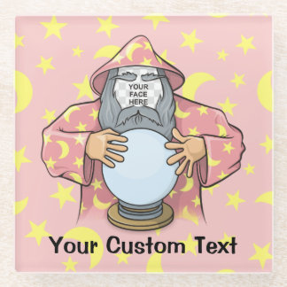 Zauberer mit Gesicht Glasuntersetzer