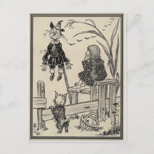 Zauberer Oz Dorothy und die Scarecrow Postkarte