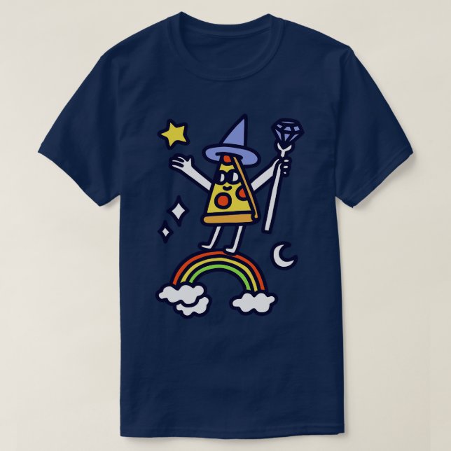 Zauberer Pizza T-Shirt (Design vorne)