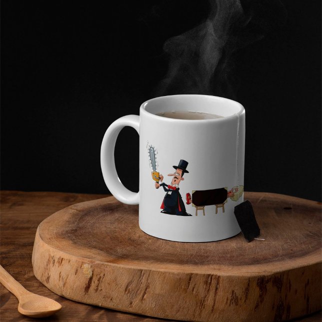 Zauberer sägt Frau in der Hälfte durch Kaffeetasse (Von Creator hochgeladen)