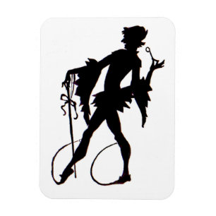 Zauberer-Silhouette der 1920er Jahre Magnet