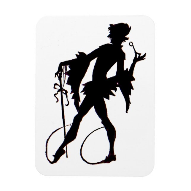 Zauberer-Silhouette der 1920er Jahre Magnet (Vertikal)
