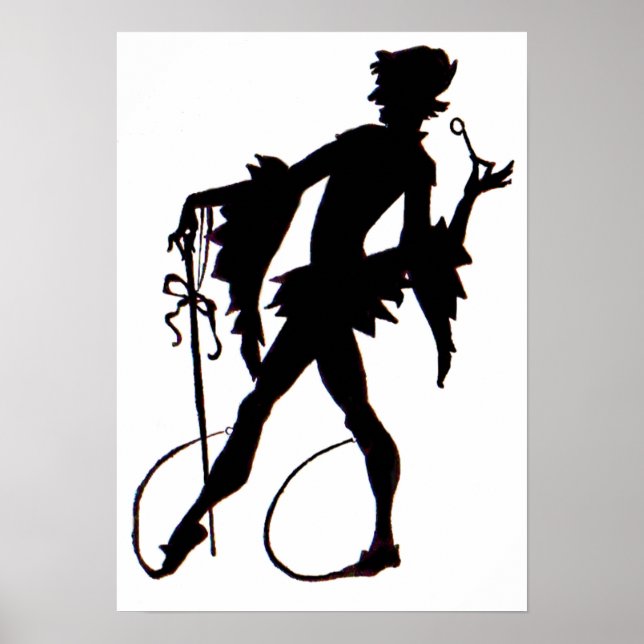 Zauberer-Silhouette der 1920er Jahre Poster (Vorne)