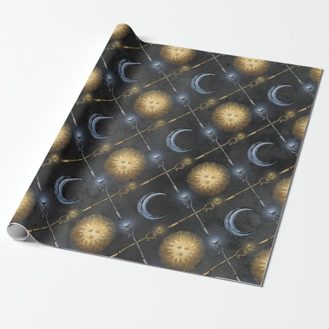 Zauberer Sonne und Mond Geschenkpapier (Ungerollt)