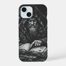 Zauberer studiert das Grimoire — von BurnsInHell iPhone 15 Hülle