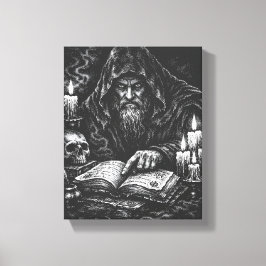 Zauberer studiert das Grimoire — von BurnsInHell Leinwanddruck