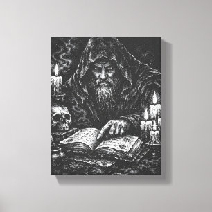 Zauberer studiert das Grimoire — von BurnsInHell Leinwanddruck
