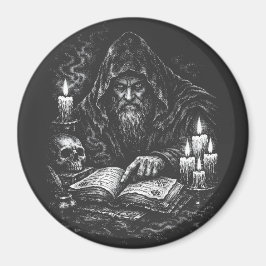 Zauberer studiert das Grimoire — von BurnsInHell Magnet