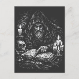 Zauberer studiert das Grimoire — von BurnsInHell Postkarte