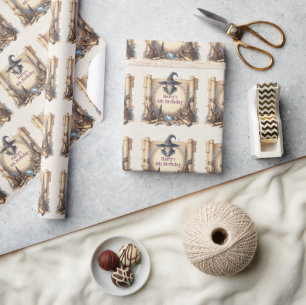 Zauberer-Themenparty Magische Vintage-Zauberstäbe Geschenkpapier