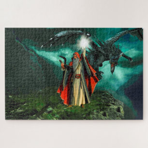 Zauberer und Drache Puzzle