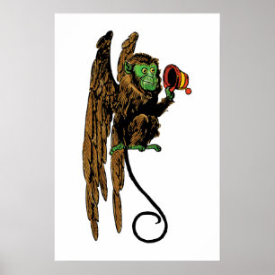 Zauberer von Oz, Böser fliegender Affe Hut Vintage Poster
