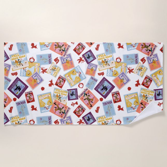Zauberer von Oz™ Charakter-Druck-Wurf-Muster Strandtuch (Vorderseite)
