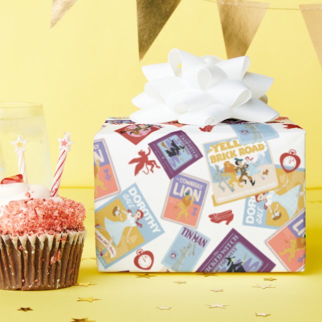 Zauberer von Oz™ Charakterdruck-Wurfvorlage Geschenkpapier (Geburtstagsparty)