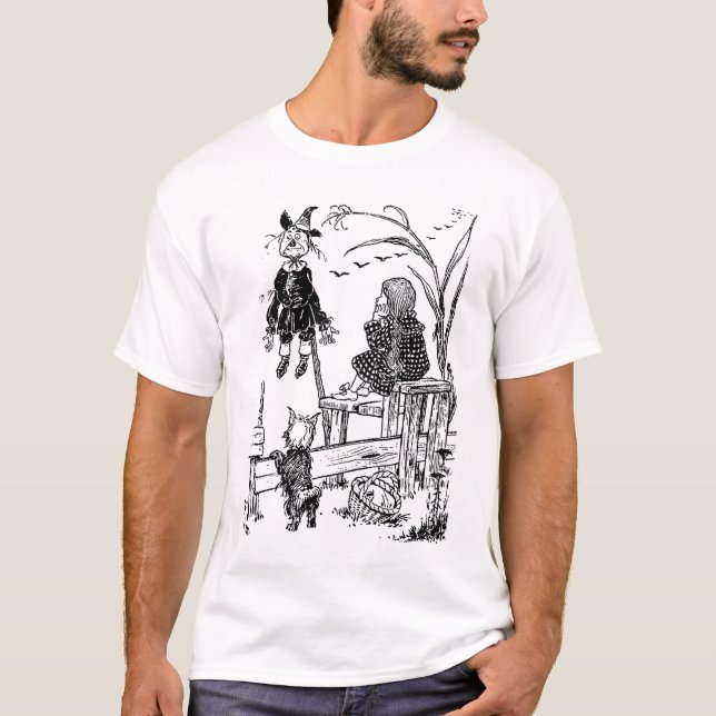 Zauberer von Oz Dorothy Toto und die Vogelscheuche T-Shirt (Vorderseite)