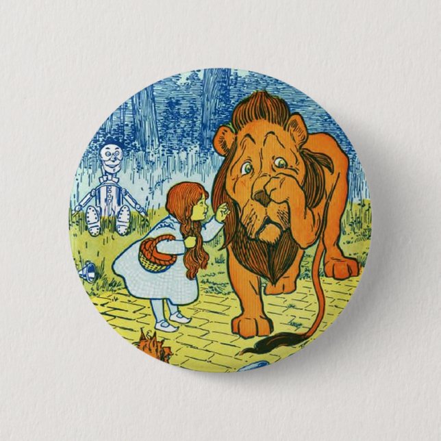 Zauberer von Oz Dorothy und der feige Löwe Button (Vorderseite)