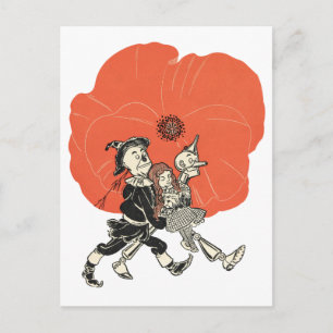 Zauberer von Oz Dorothy und Mohnblumen Postkarte
