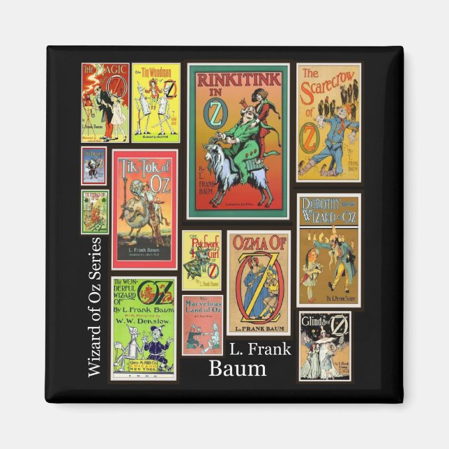 Zauberer von Oz L Frank Baum Collage Magnet (Vorne)