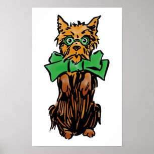 Zauberer von Oz Toto Hund mit grünem Schleife Vint Poster