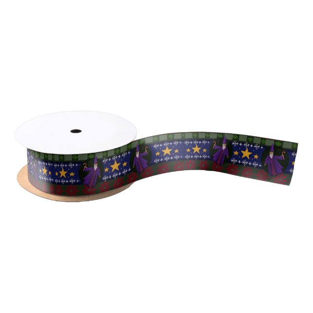Zauberer Weihnachtsmuster Satin Ribbon Satinband (Spule)