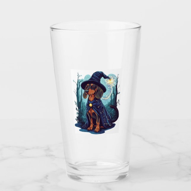 Zauberer Wiener � Magischer Dachshund Glas (Vorderseite)