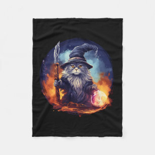 Zauberer-Zauberer-Katze Fleecedecke