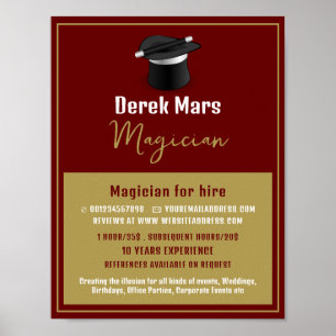 Zaubererhut und Wand, Zauberwerbung Poster