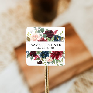 Zauberfloral   SAVE THE DATE PERSONALISIERT Quadratischer Aufkleber