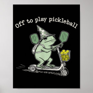 Zauberfrosch hält Schläger Roller fährt los zum Sp Poster