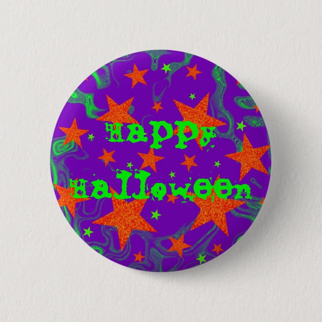 Zaubergebundenes 'Happy Halloween'-Abzeichen Button (Vorderseite)