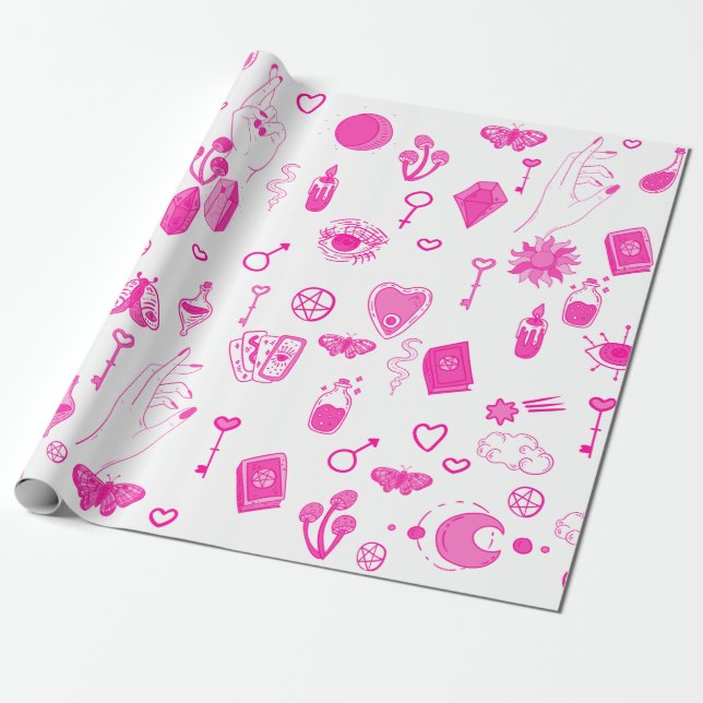 zauberhaft pinkfarben geschenkpapier (Ungerollt)