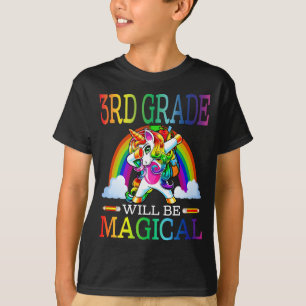 Zauberhafte 3. Klasse Einhorn erster Schulmädchen T-Shirt