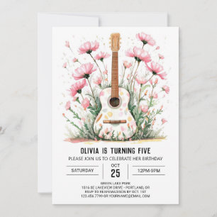Zauberhafte Acoustic Ballad Gitarre Geburtstag Einladung