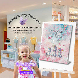 Zauberhafte Babyduschenschild für Unicorn Sockelschild