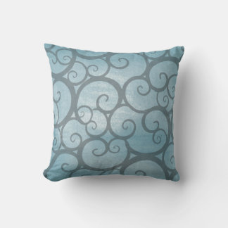 Zauberhafte blaue, schwingende Swirl-Muster-Pillow Kissen