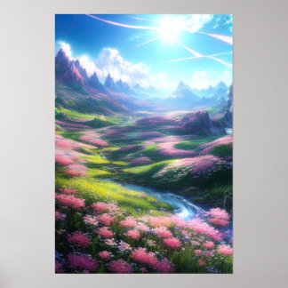 Zauberhafte Blooms: Ein magisches Tal Poster