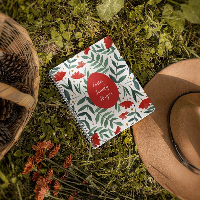 Zauberhafte Blume in Rot und Grün Notizbuch (Von Creator hochgeladen)