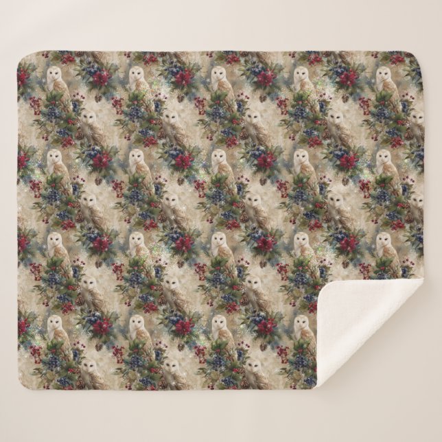 Zauberhafte Blumen-Eule Sherpadecke (Vorderseite (Horizontal))