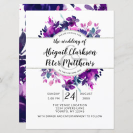 Zauberhafte, blumengeschmückte Wasserfarbenparade Einladung