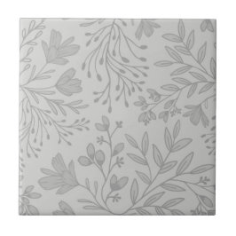 Zauberhafte Blumenwiesen-Träume L5 Grau Weiß Fliese