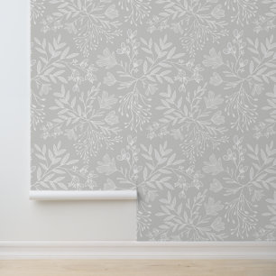Zauberhafte Blumenwiesen-Träume L6 Weiße graue Flo Tapete