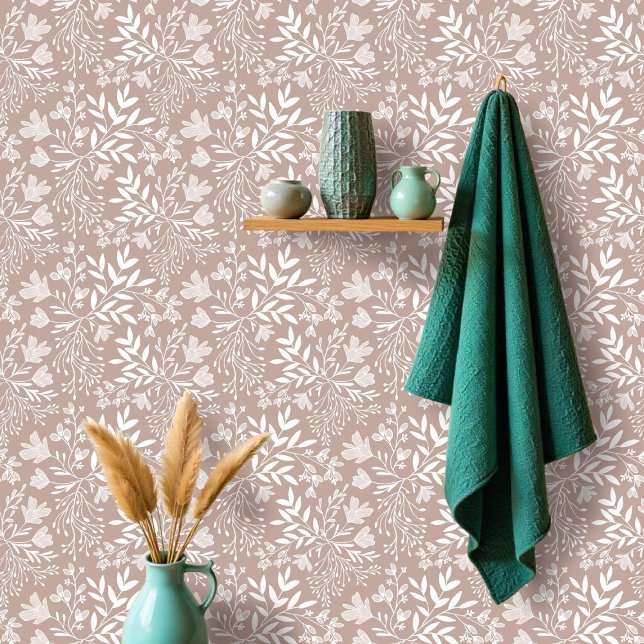 Zauberhafte Blumenwiesen-Träume L6 Weiße graue Flo Tapete (Von Creator hochgeladen)