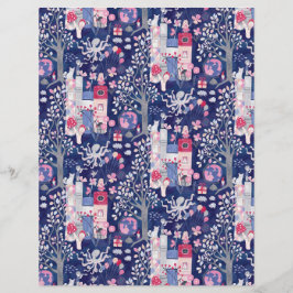 Zauberhafte Bücher Blue Scrapbook Paper