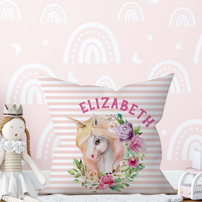 Zauberhafte Einhorn-Blütenkissen Kissen (Von Creator hochgeladen)