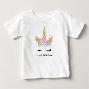 Zauberhafte Einhorn-Gesichtspflege Blumengestelle  Baby T-shirt