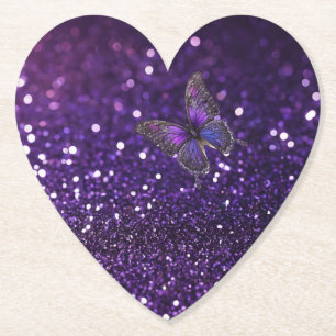 Zauberhafte Eleganz: Der Purple Sparkle Schmetterl Untersetzer