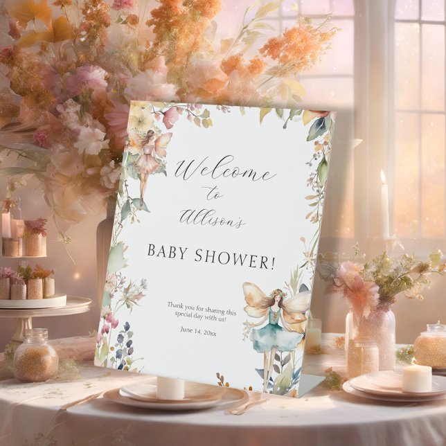 Zauberhafte Fairy Garden Fall Blumendusche Sockelschild (Von Creator hochgeladen)